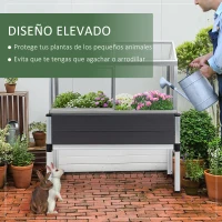 Outsunny Horta Elevada 113,5x61x128,5cm Estufa com Cobertura de Policarbonato com Teto Retrátil e Laterais Deslizantes Estrutura de Alumínio e PVC para Plantas Flores Cinza(m-4)