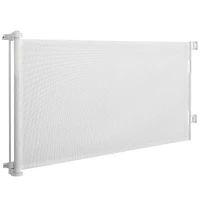 PawHut Barreira de Segurança para Cães Extensível 0-150cm Porta de Proteção Retrátil para Animais de Estimação 165x10,7x85cm Branco(m-11)