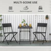 Outsunny 2-Seater Rattan Bistro Set: 1 x table, 2 x chairs - Brown(m-4)
