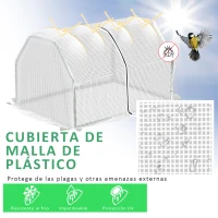 Outsunny Estufa de Jardim Terraço 100x70x60cm Estufa Pequena com Zíper pra Cultivos de Plantas Flores Estrutura de Aço Cobertura PE Branco(m-5)