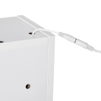 kleankin Armário com Espelho de Casa de Banho com Luz LED Porta 4 Prateleiras Abertas e Interruptor Tátil 60x15x65cm Branco(m-8)