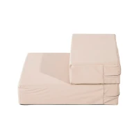 PawHut Escada para Animais de Estimação de 2 Degraus 2 em 1 Cama para Cães Gatos Estofada em PU Removível e Lavável com Zíper 45x39x20cm Bege(m-11)