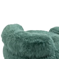 Fauteuil Fluffy confortable avec pouf, revêtement en fourrure synthétique, moderne pour salon, chambre à Coucher, Bleu(m-5)