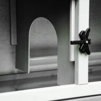 PawHut Rabbit Hutch Outdoor, Wooden Guinea Pig Hutch with Rabbit Run 2 Level Design Water Resistant Openable Roof 150 x 52.5 x 68 cm, Grey(m-9)