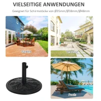 Outsunny parasolvoet 48 cm x 48 cm x 34 cm(m-6)