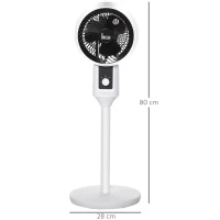 HOMCOM 9'' Air Circulator Fan 3 Speed, 70° Oscillation 90° Vertical Tilt, Carry Handle, Pedestal Fan, Air Circulator for Living Room, Bedroom, Office, White(m-3)