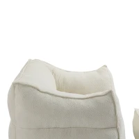 Confortevole Poltrona Sacco per Interni con Imbottitura in Memory Foam e Braccioli per Soggiorno e Camera da Letto, Beige(m-5)