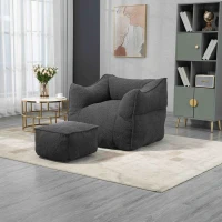 Confortevole Poltrona Sacco per Interni con Imbottitura in Memory Foam e Braccioli per Soggiorno e Camera da Letto, Nero(m-1)