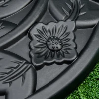 Outsunny 9kg Cement Concrete Half Round Parasol Base, Umbrella Stand for Garden Outdoor Accessories - Adjustable Coupler for Suitable Umbrella Rod Sizes: Φ3.5cm, Φ3.8cm, Φ4.8cm(m-9)