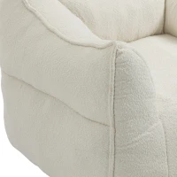Confortevole Poltrona Sacco per Interni con Imbottitura in Memory Foam e Braccioli per Soggiorno e Camera da Letto, Beige(m-4)