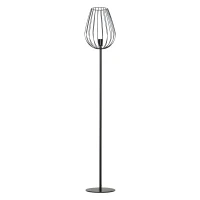 HOMCOM Lampadaire abat-jour avec interrupteur au pied style rétro industriel en grille métallique ampoule E27 40 W max. 27,5 x 27,5 x 159 cm noir(m-10)