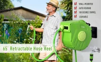 Outsunny Bęben do zwijania węża ogrodowego z szybkozłączką, 47,5 cm x 15,5 cm x 35,5 cm(m-9)