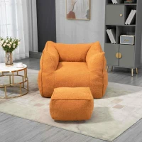Fauteuil Relax Confortable avec Rembourrage en Mousse à Mémoire de Forme et Accoudoirs pour Salon et Chambre à Coucher, Orange(m-8)