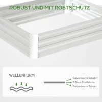 Outsunny gegalvaniseerd stalen verhoogd bed zilver 120 x 90 x 30 cm(m-5)