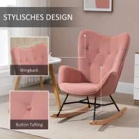 HOMCOM schommelstoel 84 cm x 70 cm x 96 cm(m-6)