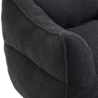 Confortevole Poltrona Sacco per Interni con Imbottitura in Memory Foam e Braccioli per Soggiorno e Camera da Letto, Nero(m-5)