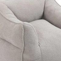 Confortevole Poltrona Sacco per Interni con Imbottitura in Memory Foam e Braccioli per Soggiorno e Camera da Letto, Grigio(m-5)