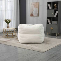 Confortevole Poltrona Sacco per Interni con Imbottitura in Memory Foam e Braccioli per Soggiorno e Camera da Letto, Beige(m-7)