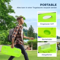 SPORTNOW Zestaw Siatka do Badmintona Zestaw Siatka do Siatkówki, 3-częściowy, 400 cm x 22,4 cm x 155 cm, Czarny + Niebieski + Zielony(m-5)