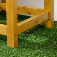 Outsunny Raised Garden Bed with Foldable Work Surface, Lacquered Solid Wood, Fleece Inner Lining, 64cm x 63cm x 74.5cm(m-4)