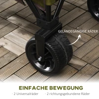 Outsunny Bollerwagen, klappbar, 7 Seitentaschen, verstellbarer Griff, bis 120 kg, Stahl, grün, 100 x 48 x 100,5 cm(m-6)