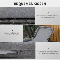 outsunny leżak wykonany z technorattanu z regulowanym baldachimem w kolorze szarym(m-5)