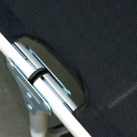 Outsunny ligstoel aluminium ligbed met dak stoffen ligbed relaxbed 5-voudig verstelbaar inklapbaar ergonomisch Texteline zwart 170 x 60 x 76 cm(m-8)