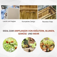 Outsunny Hochbeet Pflanzkasten Kräuterbeet Pflanzbeet Gemüse Blumenbeet Blumenkasten Tannenholz 80 x 33 x 30 cm(m-4)
