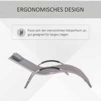 Leżaki ogrodowe z poduszkami Outsunny leżak do relaksu ergonomiczny aluminiowy Texteline kolor szary 160 x 60 x 65 cm(m-4)