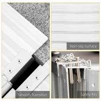 HOMCOM Textured Aluminum Folding Wheelchair Ramp, 183 x 72 cm Portable Threshold Ramp, for Scooter Steps Home Stairs Doorways(m-5)