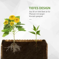 Outsunny Hochbeet Pflanzkasten Kräuterbeet Pflanzbeet Gemüse Blumenbeet Blumenkasten Tannenholz 80 x 33 x 30 cm(m-6)