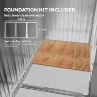 Outsunny Metal Garden Shed, Outdoor Lean-to Shed for Tool Motor Bike, with Adjustable Shelf, Lock, Gloves, 5'x3'x6',  Dark Grey(m-9)