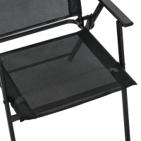 Outsunny Set de grădină cu Masă, 6 Scaune Pliante și Umbrelă de Soare cu Manivelă, Set pentru Exterior din 8 piese, 140x90x70 cm, Gri și Negru(m-9)