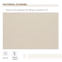 Outsunny Copertină pentru Exterior, Copertină Rulantă pentru Uși și Ferestre cu Deschidere cu Manivelă, 360x250 cm, Cremă(m-4)
