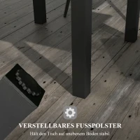 Outsunny Tuintafel Outdoor-Tafel, weerbestendig, 162 x 80 x 75 cm, Grijs(m-7)