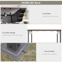 Outsunny Foișor de Grădină cu Copertină Retractabilă, Pergolă de Exterior cu Structură din Aluminiu, 2.95x2.95x2.16 m, Alb Crem(m-5)