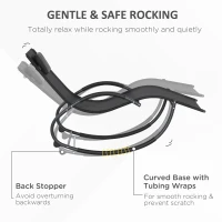 Outsunny Șezlong de Grădină, Balansoar cu Gravitație Zero, Șezlong Impermeabil cu Tetieră, 155x61x88 cm, Negru(m-5)