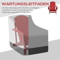 Outsunny Fotel ogrodowy Andirondack Krzesło ogrodowe Krzesło na zewnątrz, 72 cm x 97 cm x 92 cm, Czerwony(m-9)