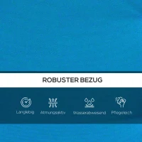 Outsunny Cushion Set for Hollywood Swing 170 cm Seat Cushion Swing Cushion Garden Swing Garden Cushion Back Cushion Side Cushion Blue(m-3)