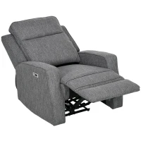 HOMCOM 150° Electric Reclining Chair, with USB port and Footrest - Charcoal Grey(m-1)