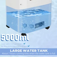 HOMCOM Portable 3-in-1 Air Cooler with 5 Litre Capacity, Oscillation, LED Display, Remote, 15 Hour Timer, Evaporative Air Cooler Fan with 3 Speeds, 3 Modes, Ice Packs, for Home Office(m-9)