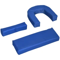 Outsunny Outdoor Foldable Sun Lounger Set of 2, 4 Level Adjustable Backrest Reclining Sun Lounger Chair with Pillow and Reading Hole, Blue(m-9)