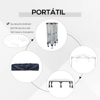 Outsunny Tenda Dobrável para Jardim com 6 Cortinas Rede Mosquiteira e Bolsa de Transporte 591x297x255 cm Branco(m-5)