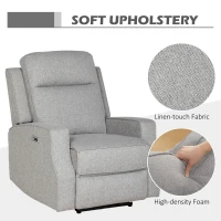 HOMCOM 150° Electric Reclining Chair, with USB port and Footrest - Grey(m-5)