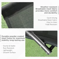 Outsunny Șezlong de Grădină, Balansoar cu Gravitație Zero, Șezlong Impermeabil cu Tetieră, 155x61x88 cm, Negru(m-6)