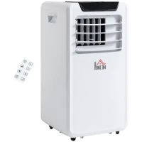 HOMCOM 10000 BTU Air Conditioning Unit, 3-in-1 Portable Air Conditioner, Dehumidifier, Cooling Fan with Remote Control, LED Display, 2 Speeds, 24H Timer, Window Venting Kit, 18m²(m-11)