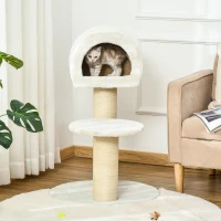 PawHut Katzenkratzbaum Katzenspielzeug Kletterbaum Sisal Polster Liegefläche Spanplatte samtartiges Polyester Sisal(m-8)