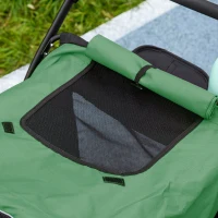 PawHut Foldable Pet Stroller, with Washable Cushion, Storage Bags, Safety Leash, for Medium, Large Dogs, Catts, Travel - Green(m-8)