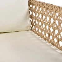 Dondolo Doppio in PE-Rattan per Giardino con Cuscini Lavabili e 2 Posti, Portata 320 kg, Beige(m-9)