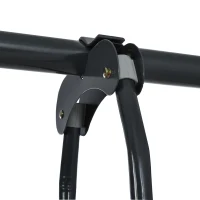 Set Gioco da Giardino per Bambini 3-8 Anni con Altalena Nido, Scala da Arrampicata, Rete e Dondolo, Struttura in Metallo, Blu(m-7)